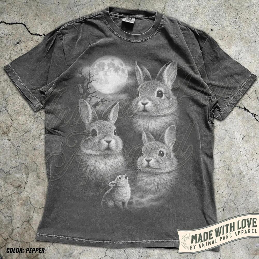 Bunny Howling To The Moon T-Shirt Silly Rabbit Tee